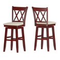 thumbnail image 5 of Weston Home Sheena Double X Back Bar Height Wood Swivel Stool, Antique Berry, 5 of 5