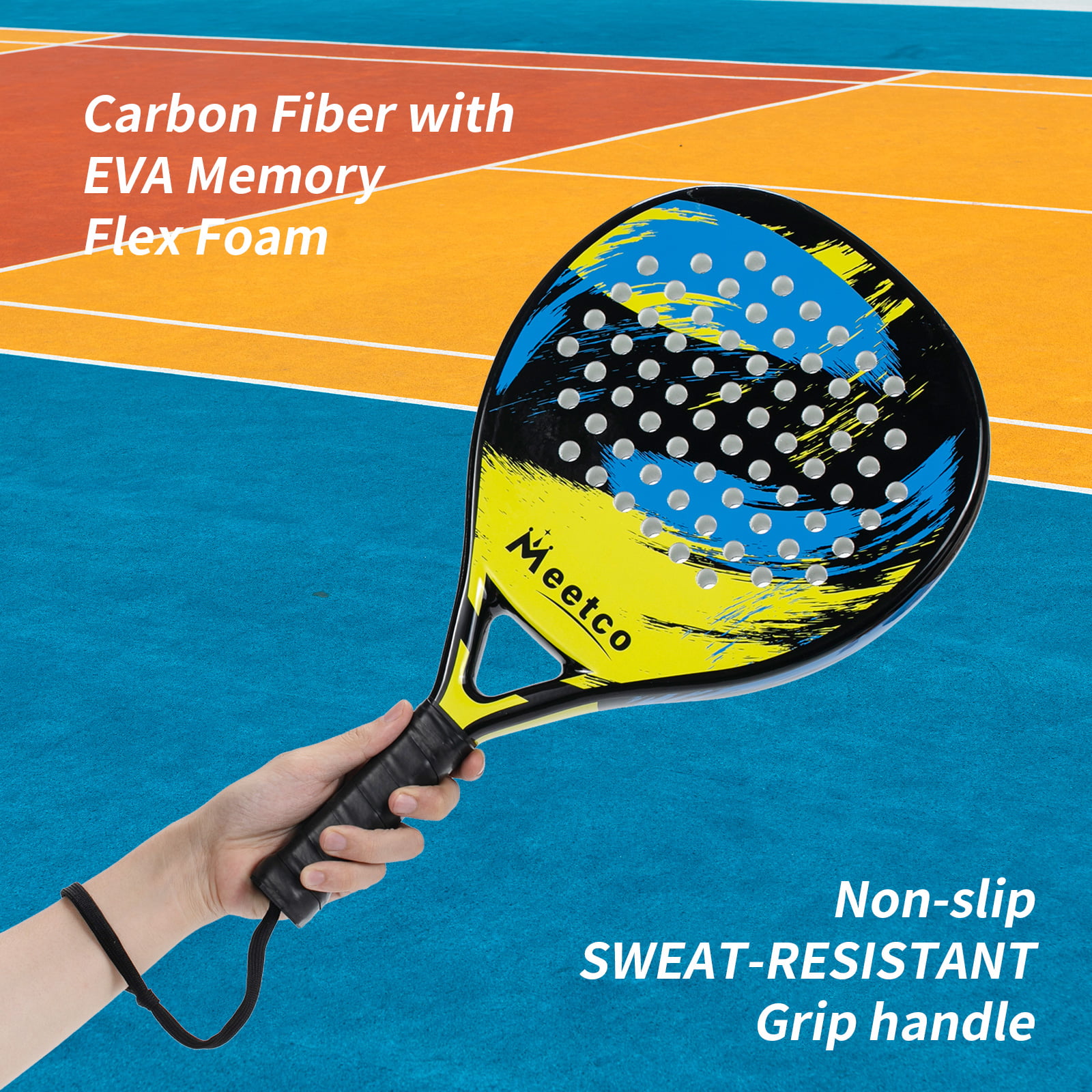 Details about   New Carbon Fiber Padel Tennis Racket Soft Face Paddle Tennis Racquet With Bag 