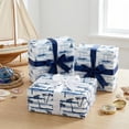 thumbnail image 7 of Blue Ocean Wrapping Paper - Navy Blue Gift Wrap with Coastal Palm Tree and Beach Design for Summer, Birthday, Baby Shower, Father's Day - 28×40 Inches, 4 Jumbo Folded Sheets, 7 of 7