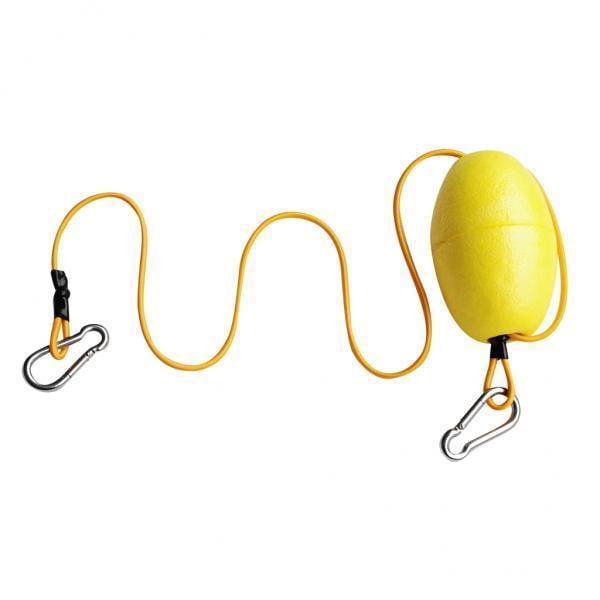 2x Correa de accesorio flotante de línea de remolque de kayak elástica con boya pequeña y clips Cola Línea de lanzamiento de remolque de kayak
