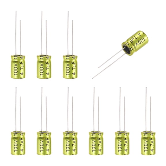 4.7uF 100V Non-Polarized Electrolytic Capacitor, 8mm x 12mm Aluminum Audio Capacitors for DIY Projects Audio Tweeter Frequency Divider Pack of 10
