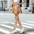 thumbnail image 2 of SCRAWLGOD Hippie Flower Orange White Women's Breathable Yoga Skirted Leggings Elastic Fashion Sports Pickleball Clothes Stretchy Casual Active Skorts for Outdoor Hiking, Camping, 3XL, 2 of 7