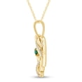 thumbnail image 2 of AFFY Emerald & White Cubic Zirconia Mom Heart Pendant Necklace 14k Yellow Gold over Silver, 2 of 5