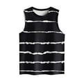 thumbnail image 4 of loopsun Plus Size Tops for Womens,Womens Summer Tops,Women's Summer Casual Fashion Printed Loose Round Neck Sleeveless Tops Black XL, 4 of 5