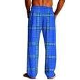 thumbnail image 7 of LIaqionyy Pajama Pants for Mens Plaid Lightweight Drawstring Lounge Sleep Pant Soft Bottoms with Pockets, 7 of 7