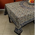 thumbnail image 6 of Homestead Block Print Tablecloth 60x90 for Rectangle Tables Blue Red Cotton Kalamkari Paisley Floral Kitchen Table Linen, 6 of 6