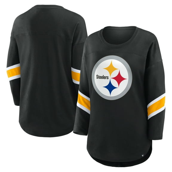 Women's Fanatics Black Pittsburgh Steelers Redzone 3/4-Sleeve T-Shirt