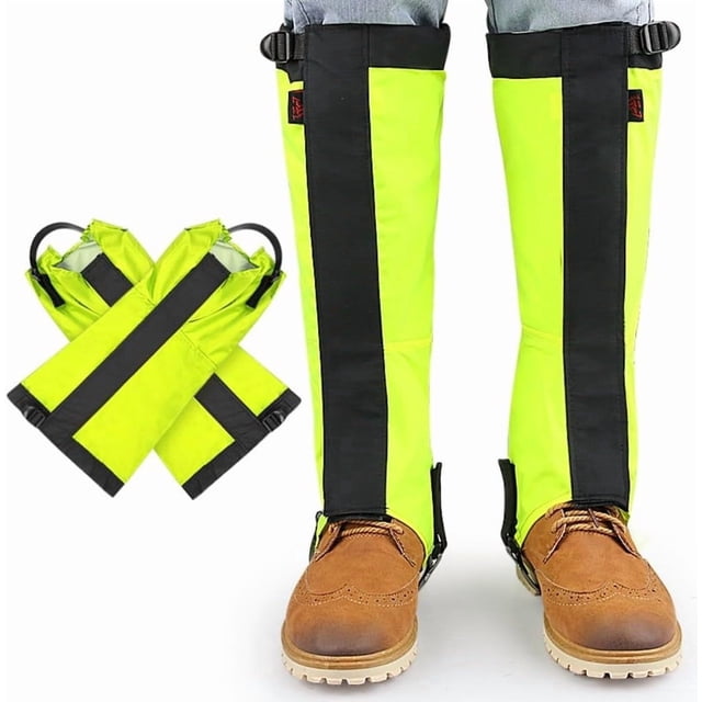 Guêtres de Randonnée Imperméables à Couverture Complète, Jambières Ajustables pour l'Alpinisme, le Ski et la Protection Hivernale, Extérieur Hommes Femmes (Vert, M)
