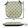 thumbnail image 5 of Geometric Chair Seating Cushion, Abstract Geometric Origami Pattern Vintage Illustration Retro Style Print, Soft Seat Pads for Office with Anti-slip Backing, 16"x16", Orange Teal Cream, by Ambesonne, 5 of 7