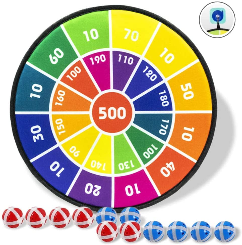 Kids Board Games,Dart Board with 12 Sticky Balls,Darts Board Set with