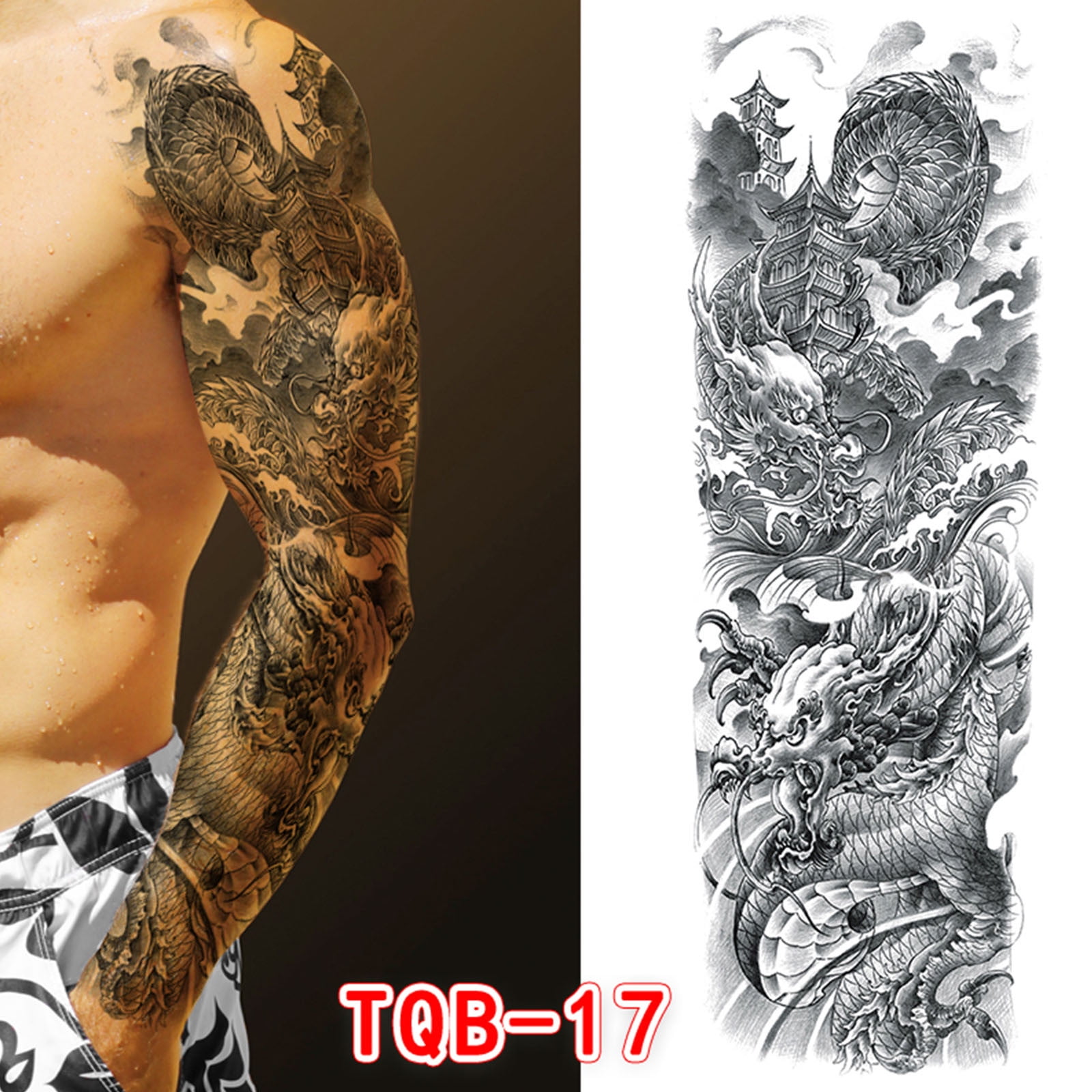 HSMQHJWE Tattoo Numb Art Temporary Tattoo Tattoos Arm Tatoo 3D Men