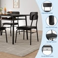 thumbnail image 4 of 5-Piece Dining Table Set with Storage Shelf, Wood Tabletop & Metal Frame, 4 Upholstered Chairs | Kitchen Set for Small Spaces, Apartments, Breakfast Nook, Compact Dining Furniture, black, 4 of 8
