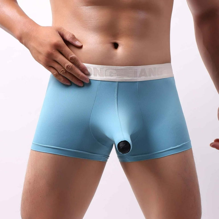 adviicd Boys Underwear Men Pants For Hot Weather Men's Underwear Soft Boxer  Briefs Stretch Trunks Blue L