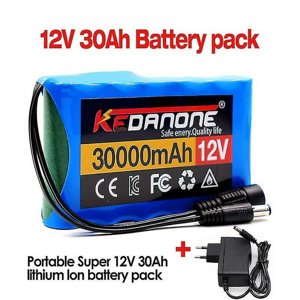 Nuevo portátil Super 12v 30000mah batería recargable de iones de litio capacidad del paquete Dc 12,6 v 30ah Cctv Cam Monitor + cargador