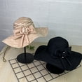 thumbnail image 3 of Women's Foldable Wide Brim Sun Hat - Korean Minimalist Bowknot Design, UV Protection for Beach/Outdoor, 3 of 3