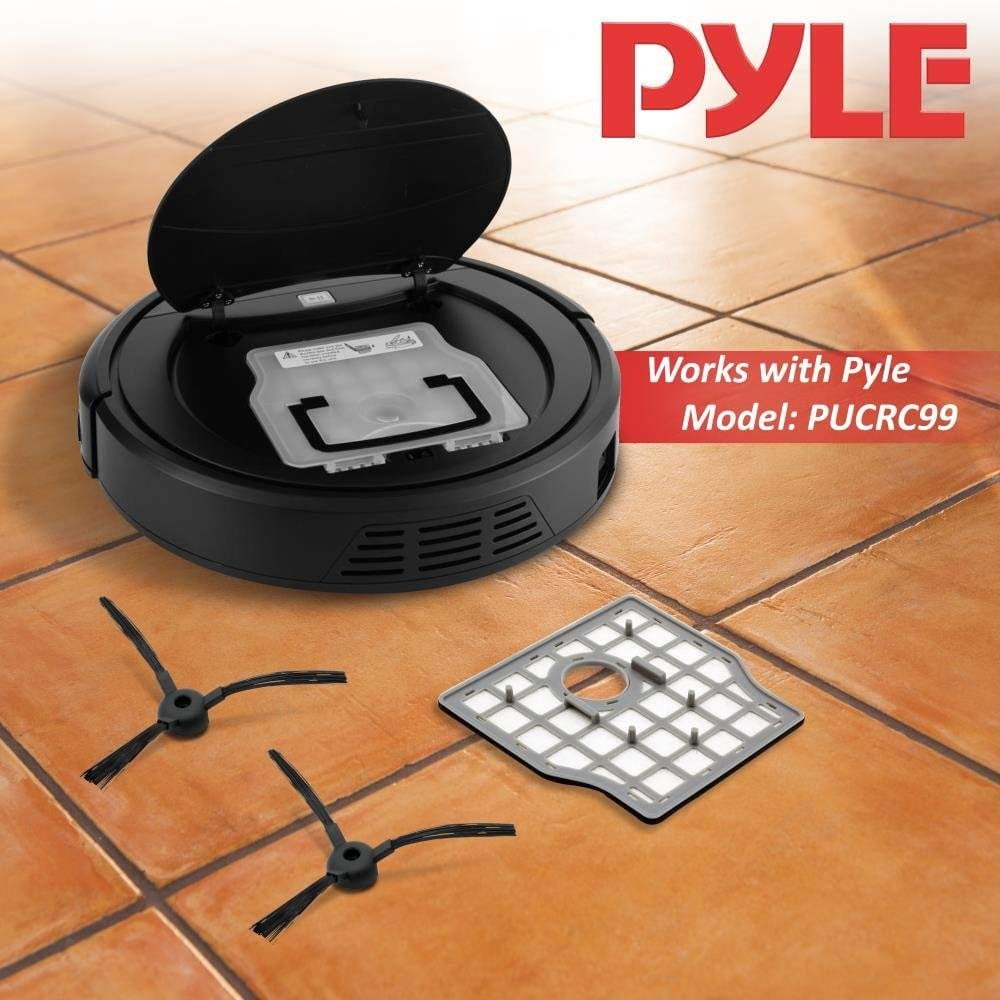 PureClean - 4 Replacement Rotating Side Brushes and 2 Replacement HEPA Filters - Robot Vacuum Cleaner Parts and Accessory Kit Compatible Only With PUCRC99 - PRTPUCRC9910