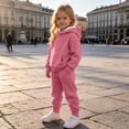 thumbnail image 6 of Girls Outfits Set Winter Hooded Long Sleeve Tops Pants Set Fall Clothing Outfits Pink 120, 6 of 10