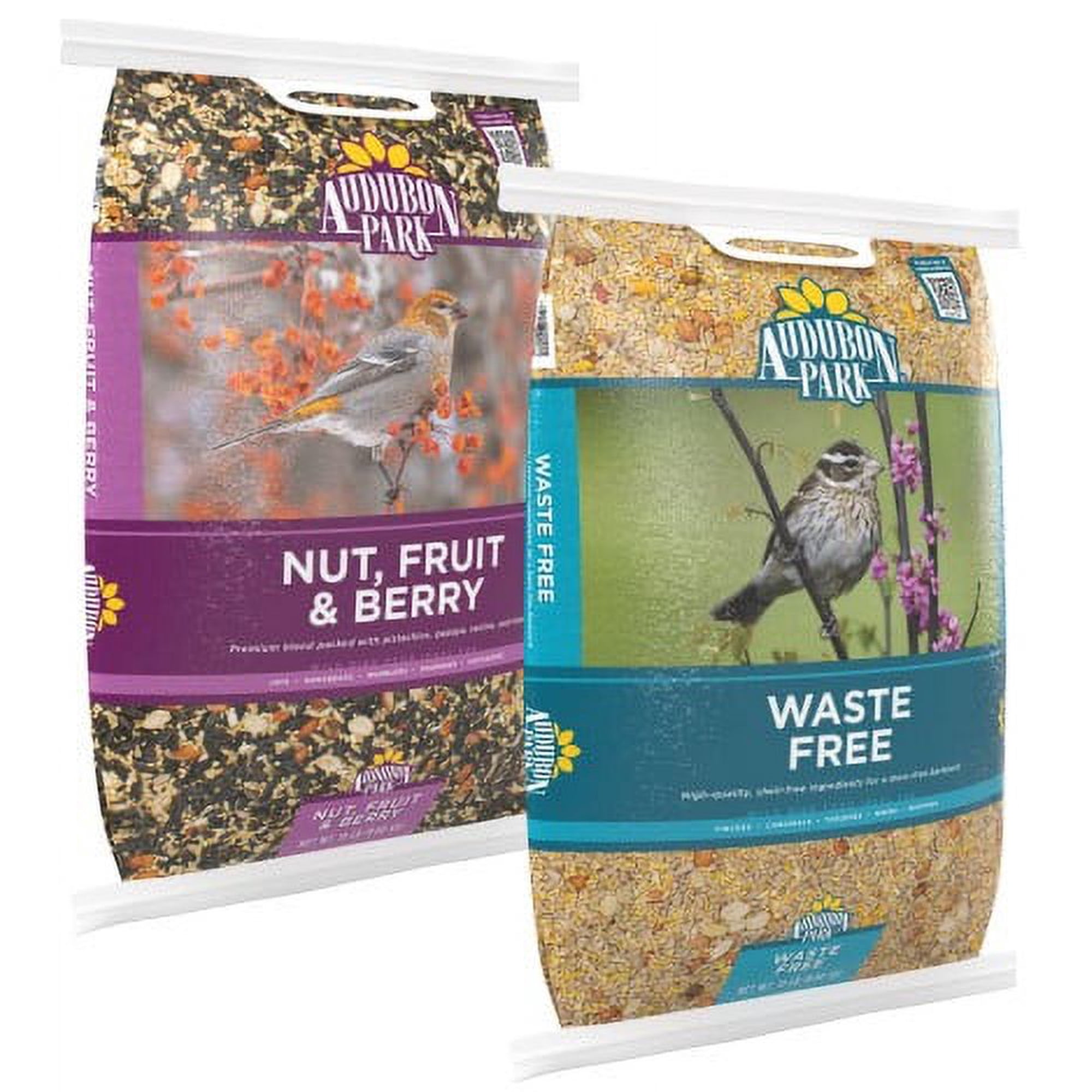 Audubon Park Wild Bird Seed, Waste Free Wild Bird Food and Nut, Fruit & Berry Wild Bird Food, 15 lbs. Each, 30 lbs. Total