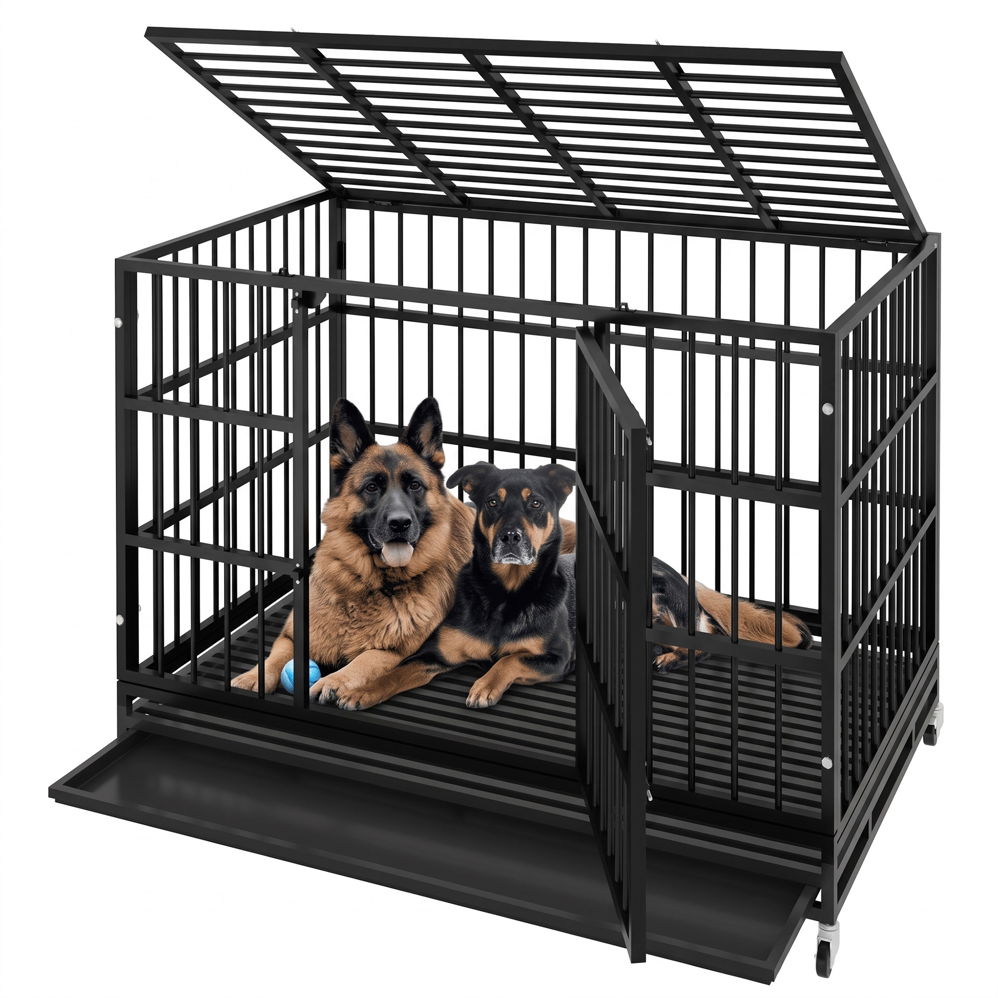Waleaf 48 Inch Heavy Duty Dog Crate with Wheels photo 1