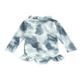 thumbnail image 2 of Baby Girls Long Sleeve Swimsuit Ruffle Zipper Rash Guard Swimwears, 2 of 6