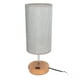 thumbnail image 5 of Lámpara De Mesa De Control Táctil Pantalla De Tela De Tela De Metal Carga USB Lámpara De Mesita De Noche LED De Tres Engranajes Con Base De Grano De Madera Para Dormitorio, 5 of 7