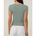 thumbnail image 2 of Sherrylily Womens Scoop Neck Short Sleeve Tops Slim Ribbed Casual T Shirts, 2 of 4