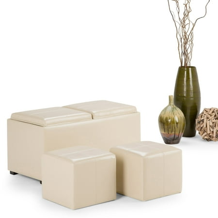 Simpli Home Avalon 5 Piece Storage Ottoman