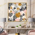 thumbnail image 2 of Tropical Nature palm Monstera Leaves In Silhouette On White 16 in x 16 in Framed Painting Canvas Art Print, by Designart, 2 of 5