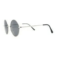 thumbnail image 3 of Iconic Hippie Musician 70s Round Circle Lens Metal Rim Sunglasses Silver - Solid Black, 3 of 4