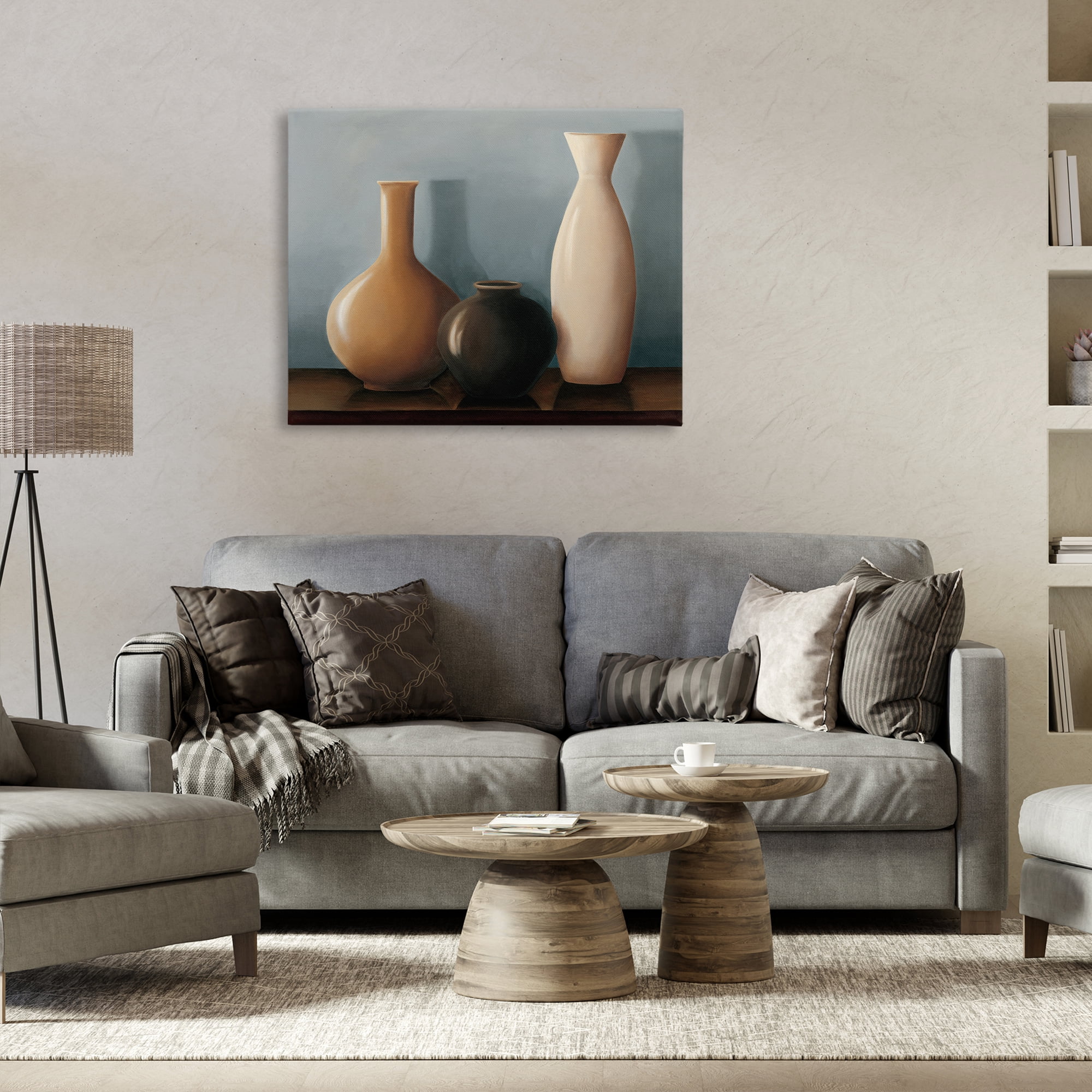 Stupell Industries Rustic Pottery Still Life Furniture Painting Wrapped Canvas Art Print Wall Art, 40 x 30