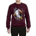 thumbnail image 2 of Torn Ripped Eagle Claws Animal Lover Unisex Crewneck Graphic Sweatshirt, Maroon, 3XL, 2 of 3