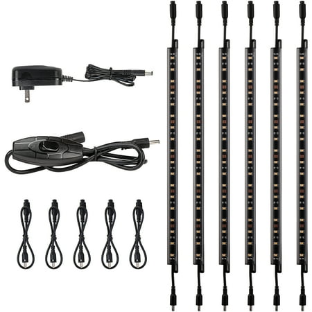 

TorchStar 12 Inch LED Light Bar Kit UL Adapter 3000K Warm White Rocker Switch Pack of 6