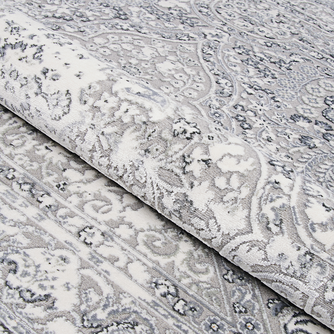 Couristan Brocatelle Belle Fleur Silver Runner Rug