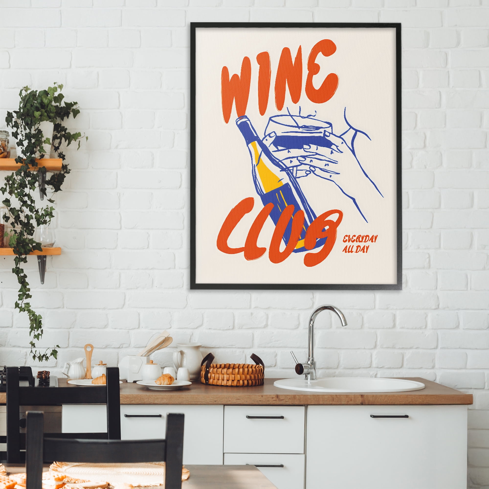 Stupell Industries Wine Club Every Day Black Framed Giclee Art, design by The Prints Vibe