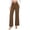 F276 Brown, variant on Likimi Womens Pants Straight Leg Solid Color High Waist Wide Leg Summer Wear Casual Comfort Trousers Navy Size S