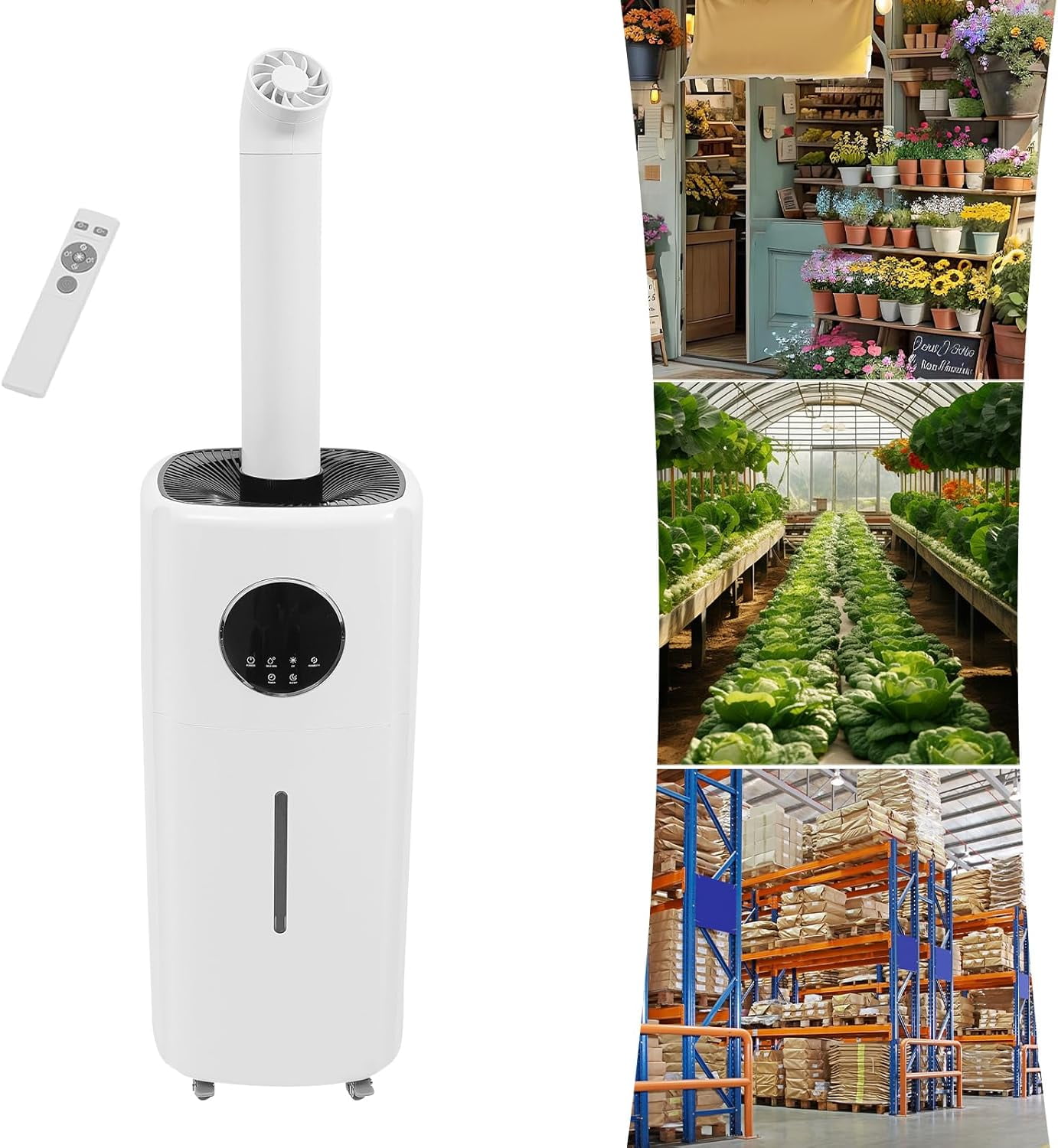 Humidifiers for Large Room Whole House Humidifier for Home 2000 sq. ft, 5.5Gal Cool Mist Top Fill Floor Humidifier 21L 2000ML/H Dual 360° Nozzles 3 Speed, Timer Function