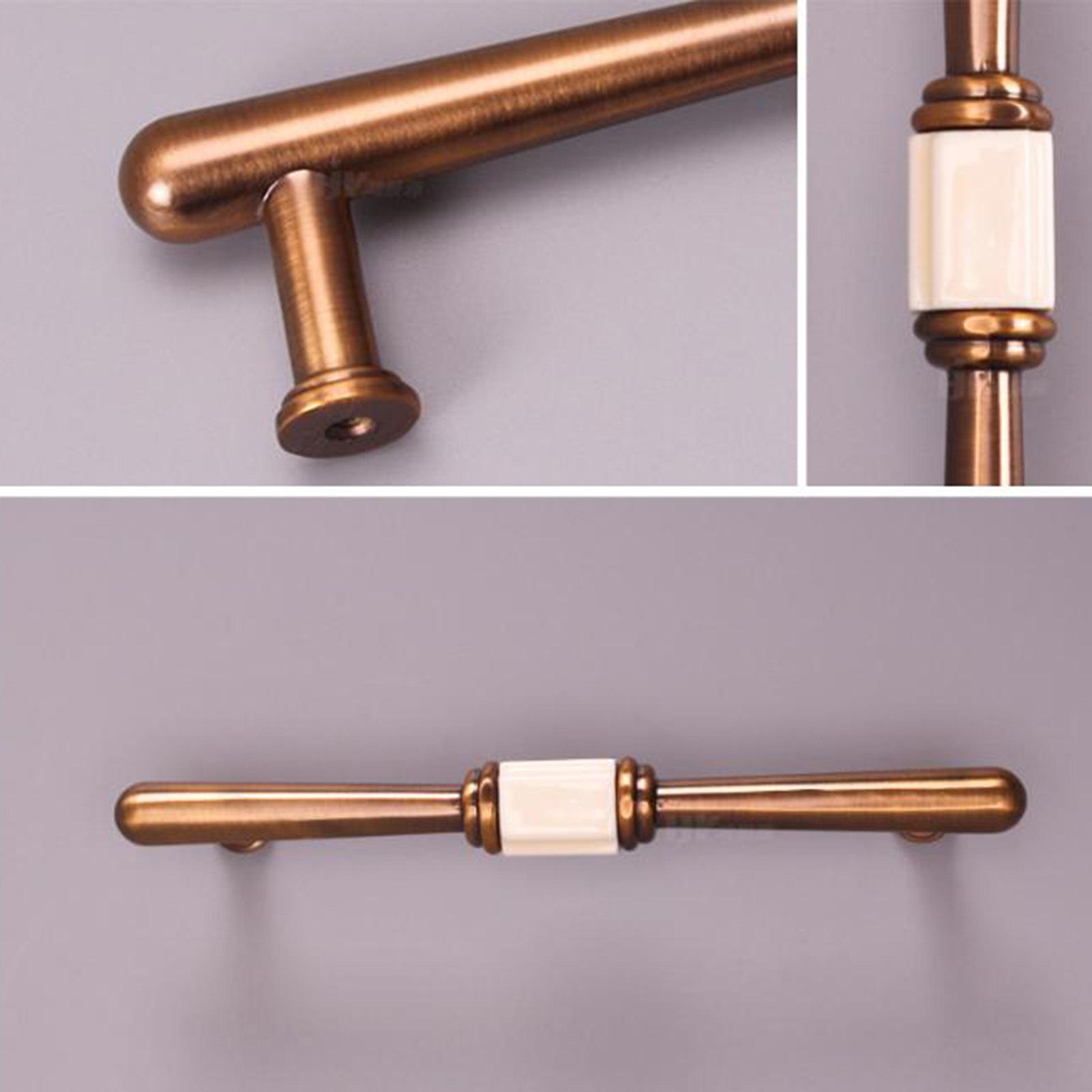 2 Pieces Ceramic Vintage Cupboard Pulls Furniture Kitchen Drawer Handles Antique Handles,Chrome-Plated Bow Pulls Closet Door Knobs Cupboard Door Handles