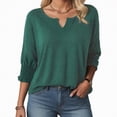thumbnail image 2 of Godom Women's 2025 Fashion Tops 3/4 Length Sleeve Business Casual Blouses Summer Tees Shirts, 2 of 7