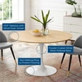 thumbnail image 5 of Maklaine 47.5" Round Modern Wood/Metal Dining Table in Natural/White, 5 of 5
