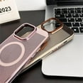 thumbnail image 6 of Heat Dissipation Magnetic Case for iPhone 14 13 11 12 14 Pro Max Slim Hard Compatible with Magsafe Wireless Charging Plating Cover (Gold,for iPhone 14 ProMax), 6 of 10