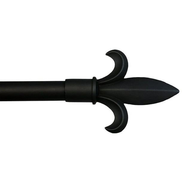 Urbanest Iron Fleur De Lis Curtain Rod 3 4 Black 84 120 Com Urbanest Iron Fleur De Lis Curtain Rod, Fleur De Lis Curtain Rod Finials