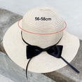 thumbnail image 2 of 56-58 cm hat circumference female bow straw hat summer big brim sun hat outdoor travel sunscreen beach sun hat, 2 of 5