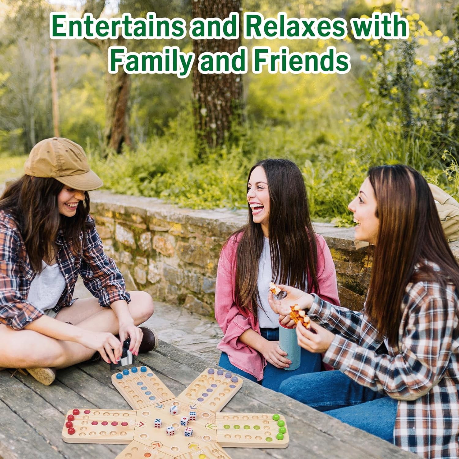 Original Marble Aggravation Board Game Set, Portable Wooden Tabletop Game with 30 Marbles and 7 Dice for Family Party Nights (2-6 Players)