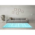 thumbnail image 3 of Ahgly Company Indoor Round Solid Light Blue Modern Area Rugs, 4' Round, 3 of 4