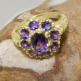 thumbnail image 6 of LBG British Made 18k Yellow Gold Natural Amethyst Womens Statement Ring - 33 size options - Size 10.75, 6 of 8
