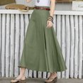 thumbnail image 5 of Joernso Women Maxi Skirt High Waist Irregular Large Hem Long Skirt Solid Color A-Line Loose Fit Skirt Streetwear, 5 of 7