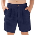 thumbnail image 3 of OVAFBAU Boys Girls Cotton Casual Capris Pants School Shorts Bottoms Linen Cotton Like Kids Shorts Casual Elastic Waist Solid Color Pants, 3 of 8