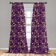 thumbnail image 5 of Ambesonne Abstract Curtains, Polka Dots and Circles, Pair of 28"x63", Purple Brown, 5 of 5