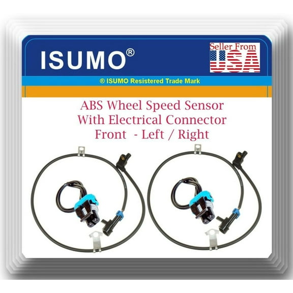 Set 2 ABS Wheel Speed Sensor W/Connector Front-L/R Fits Chevrolet GMC 1995-2000