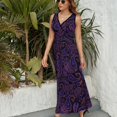 thumbnail image 6 of Paisley Print Clouds Indigo Paisley Colors Womens Night Club Maxi Dress V Neck Sleeveless Bohemia Long Dresses, 6 of 9